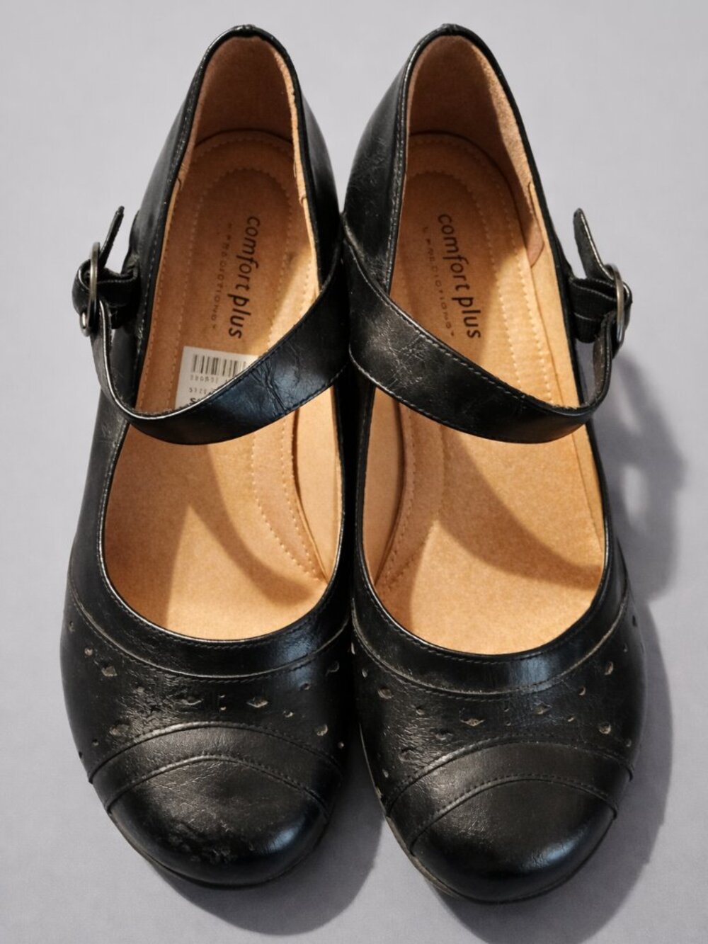 Comfort Plus Black Mary Jane Heels Size 7
